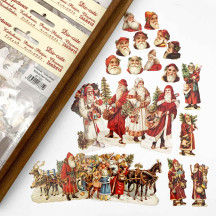 Mixed Santa Scraps Loose Christmas Paper Scrap Pack